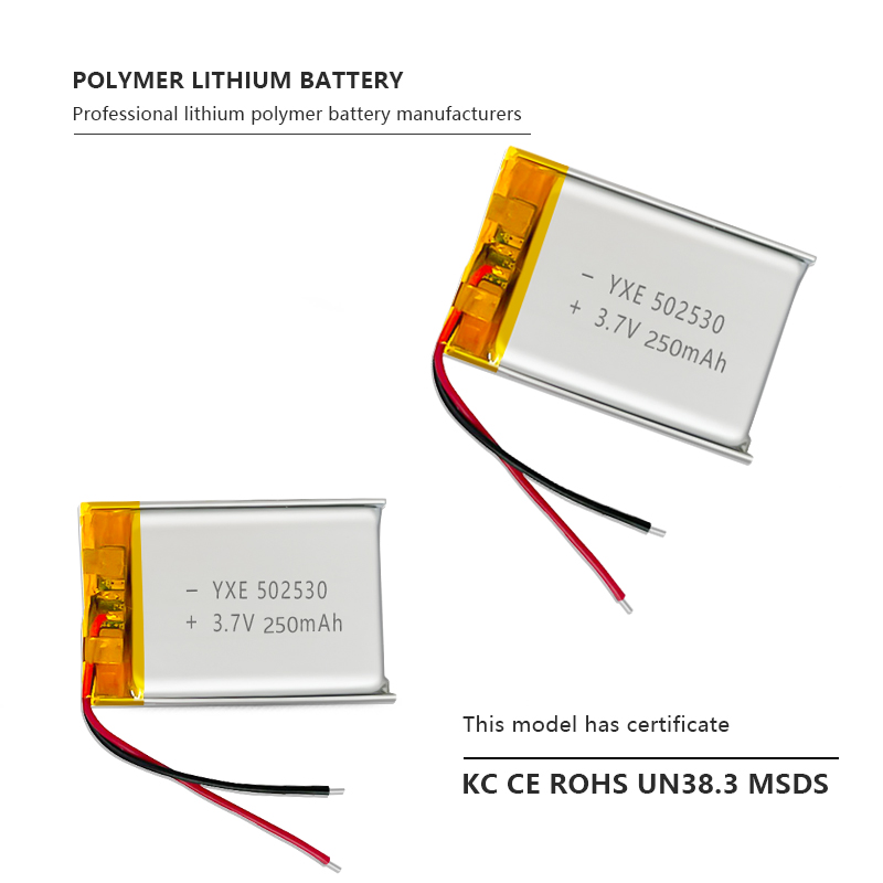 3.7 V Li-ion Battery 502030-250mah